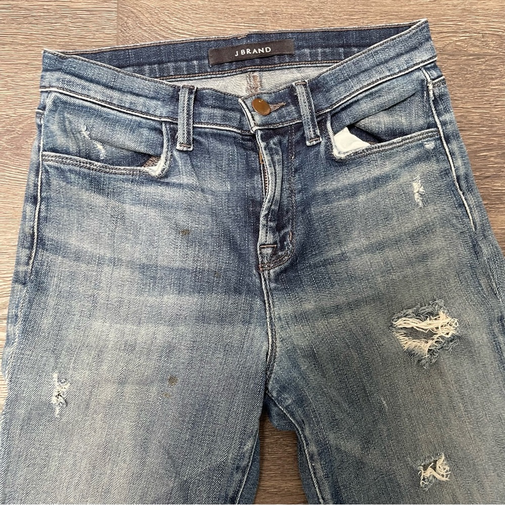 J Brand Light Blue Distressed Jeans Alana Size 24 - Picture 2 of 10